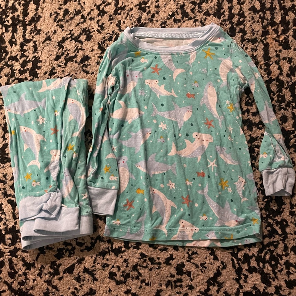 Little Sleepies Blue and White Pajama Set Soft and Cozy